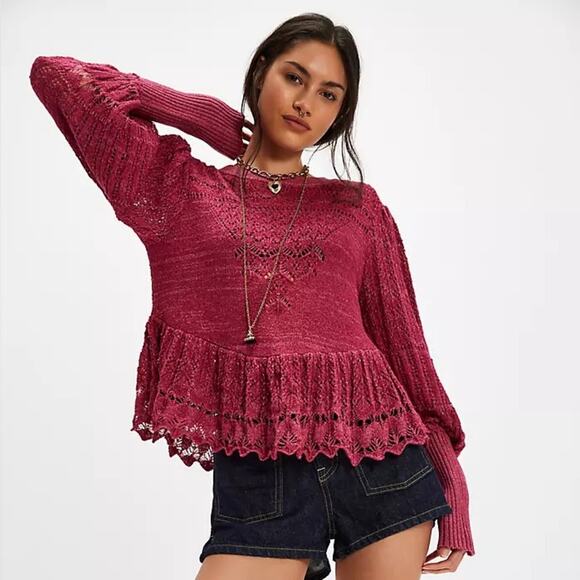 Free People Sweaters - Free People Lace Lucinda Sweater
